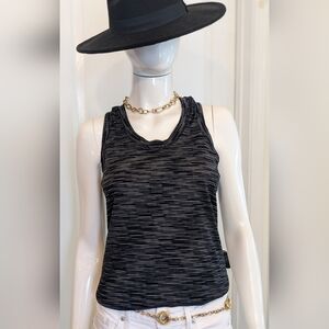 Athleta Black White Striped Tank Top Small